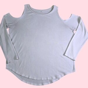 Old Navy Womens Size XL Cream Cold Shoulder Long Sleeve Knit Top